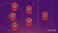 Pixel-art illustration of six Montreal Canadiens hockey jerseys with different player numbers.
