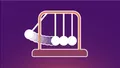 Illustration of a Newton's cradle mid-swing, symbolizing chain reactions.