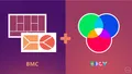 Split graphic pairing the Business Model Canvas grid icon with the three-circle EDGY logo, joined by a plus sign.