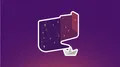 Illustration of a paper boat sailing beside an open book showing a star map, on a dark purple background.