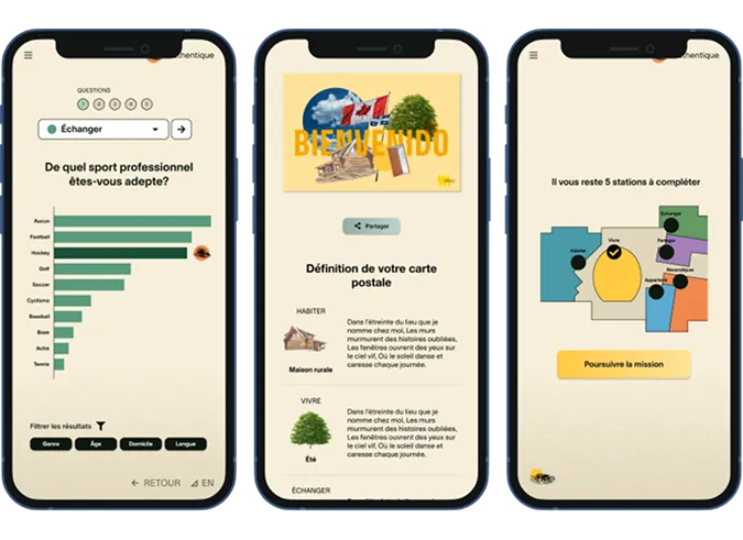 Projet Quorum mobile screens
