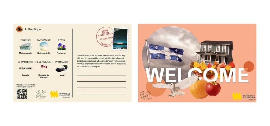 Projet Quorum welcome postcard collage