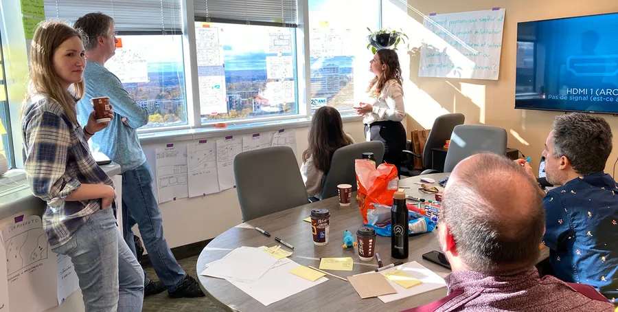 Sépaq workshop — team mapping the information architecture